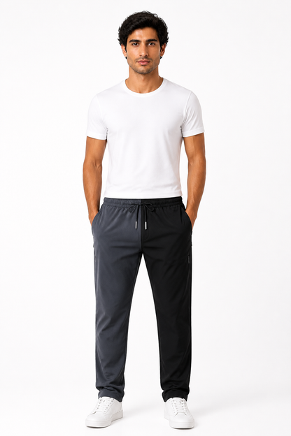 Men's Trousers Lightweight Fabric Drawstring Waist, 2pcs, front view