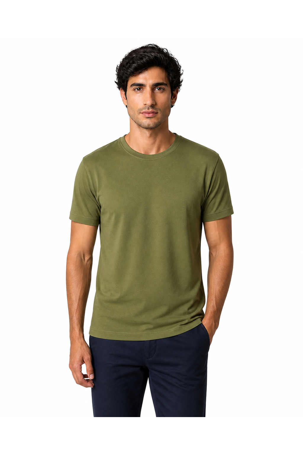 Alex | Premium Everyday Crew-Neck T-Shirt - Army green L / Army green M / Army green S / Army green XL / Army green XXL / Army green XXXL / Army green XXXXL - front - group 11