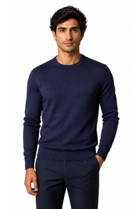 Navy blue round neck