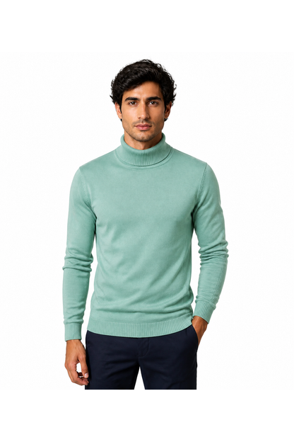 Caleb | Slim-Fit Turtleneck Sweater - Light green - front - group 18