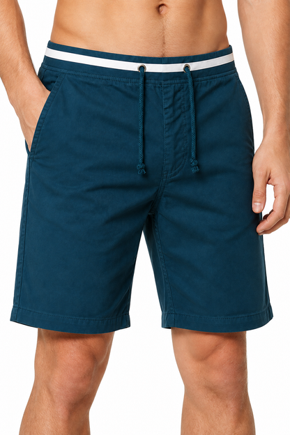 Men's Chino Shorts Cotton Fabric Classic Fit, Mo green, fabric close-up