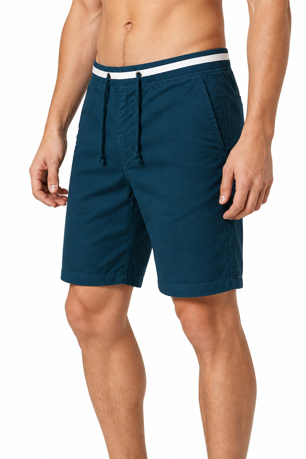 Men's Chino Shorts Cotton Fabric Classic Fit, Mo green, side view
