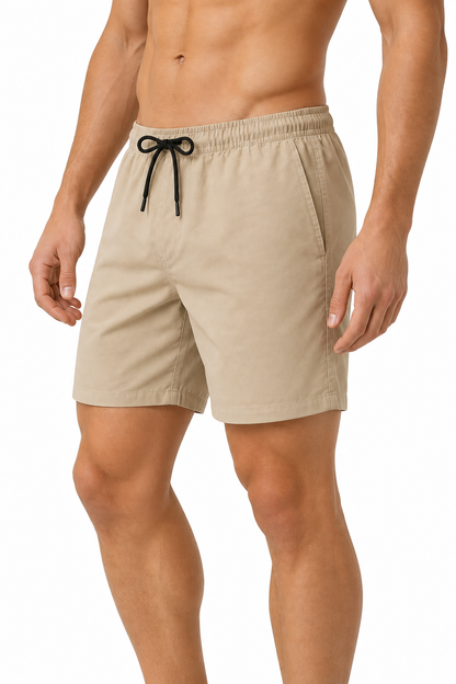 Men's Sports Shorts Quick-Dry Fabric Lightweight Fit, Khaki, side view
