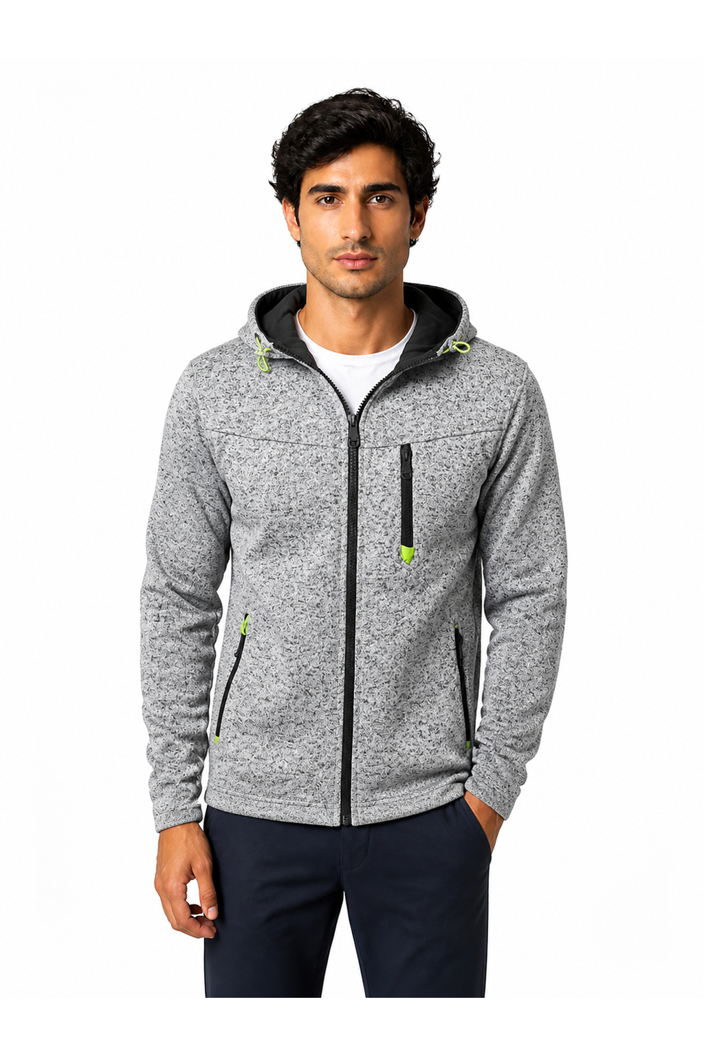 Logan hoodie cinza - vista frontal