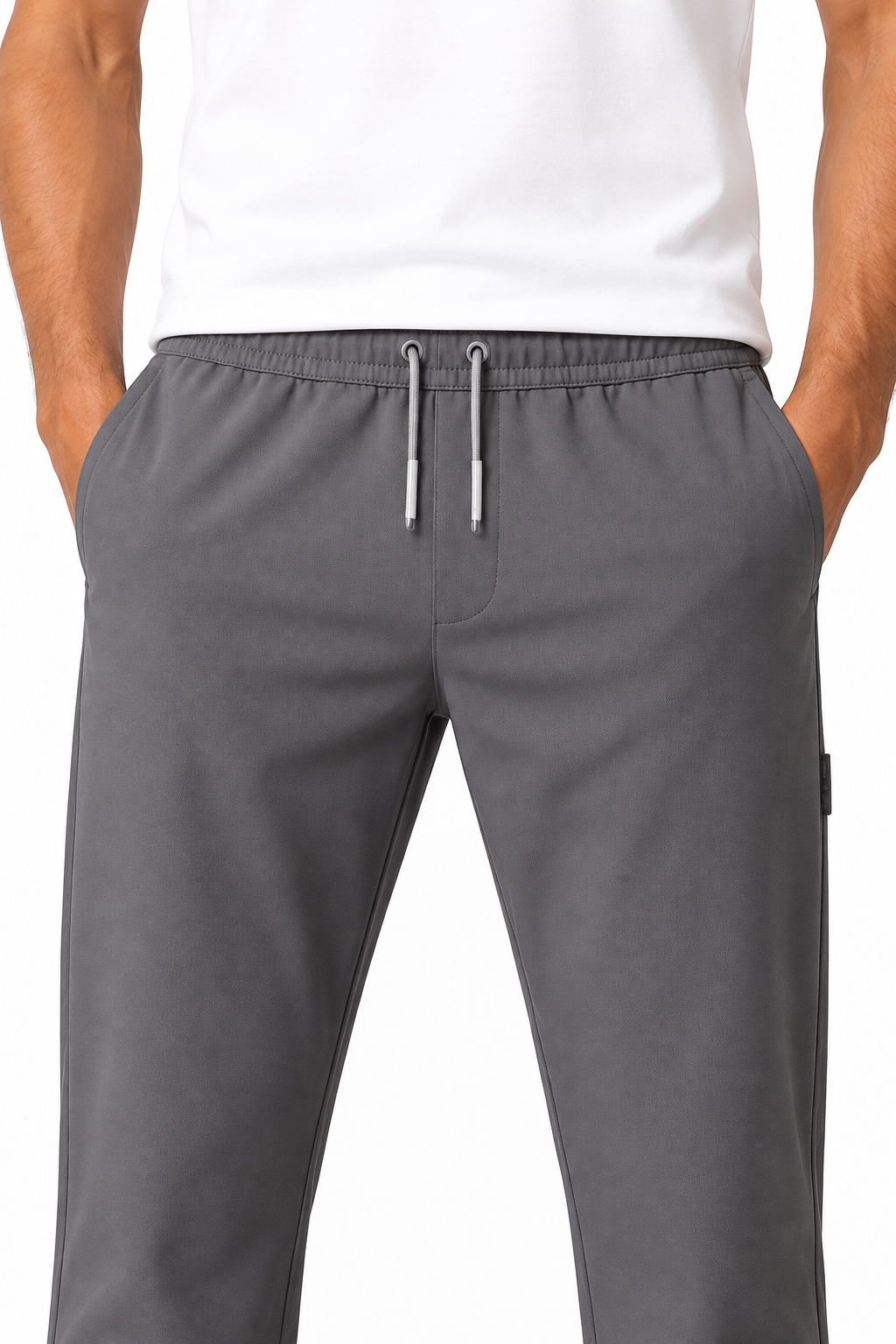 Men's Trousers Lightweight Fabric Drawstring Waist, Set, fabric close-up