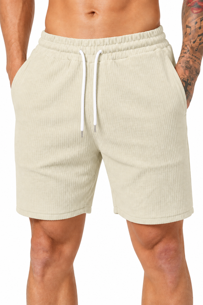 Men's Shorts Drawstring Waist Everyday Fit, Apricot, fabric close-up