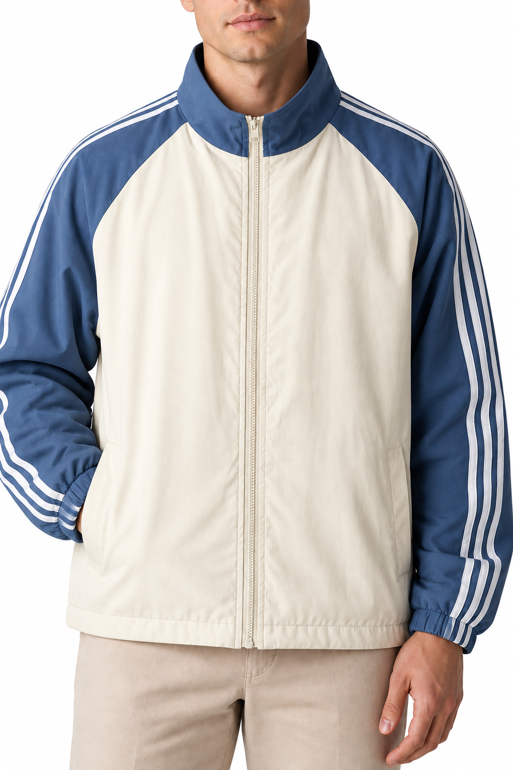 Ventorino Men's Field Jacket Multiple Pockets Casual Fit | Ventorino in Blue — garment and fabric detail