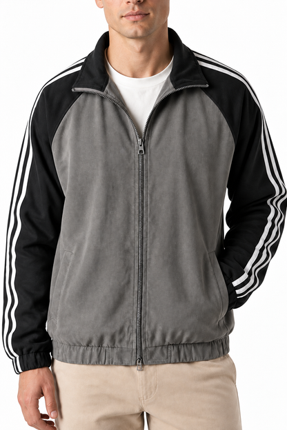Ventorino Men's Field Jacket Multiple Pockets Casual Fit | Ventorino in Grey — garment and fabric detail