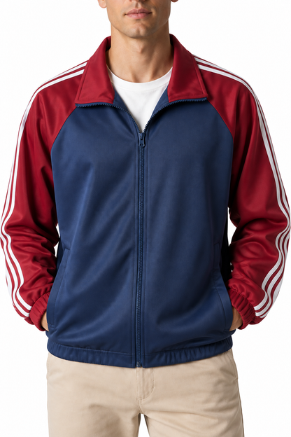 Ventorino Men's Field Jacket Multiple Pockets Casual Fit | Ventorino in Red — garment and fabric detail