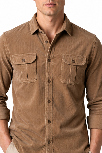 Ventorino Men's Overshirt Corduroy Fabric Rugged Style | Ventorino in 1 — garment and fabric detail