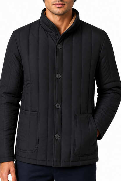 Ventorino Men's Winter Jacket Warm Lining Stand Collar | Ventorino in Single style — garment and fabric detail