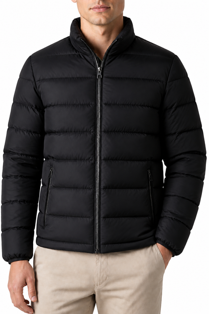 Ventorino Men's Puffer Jacket Quilted Finish Warm Insulation | Ventorino in Single style — garment and fabric detail