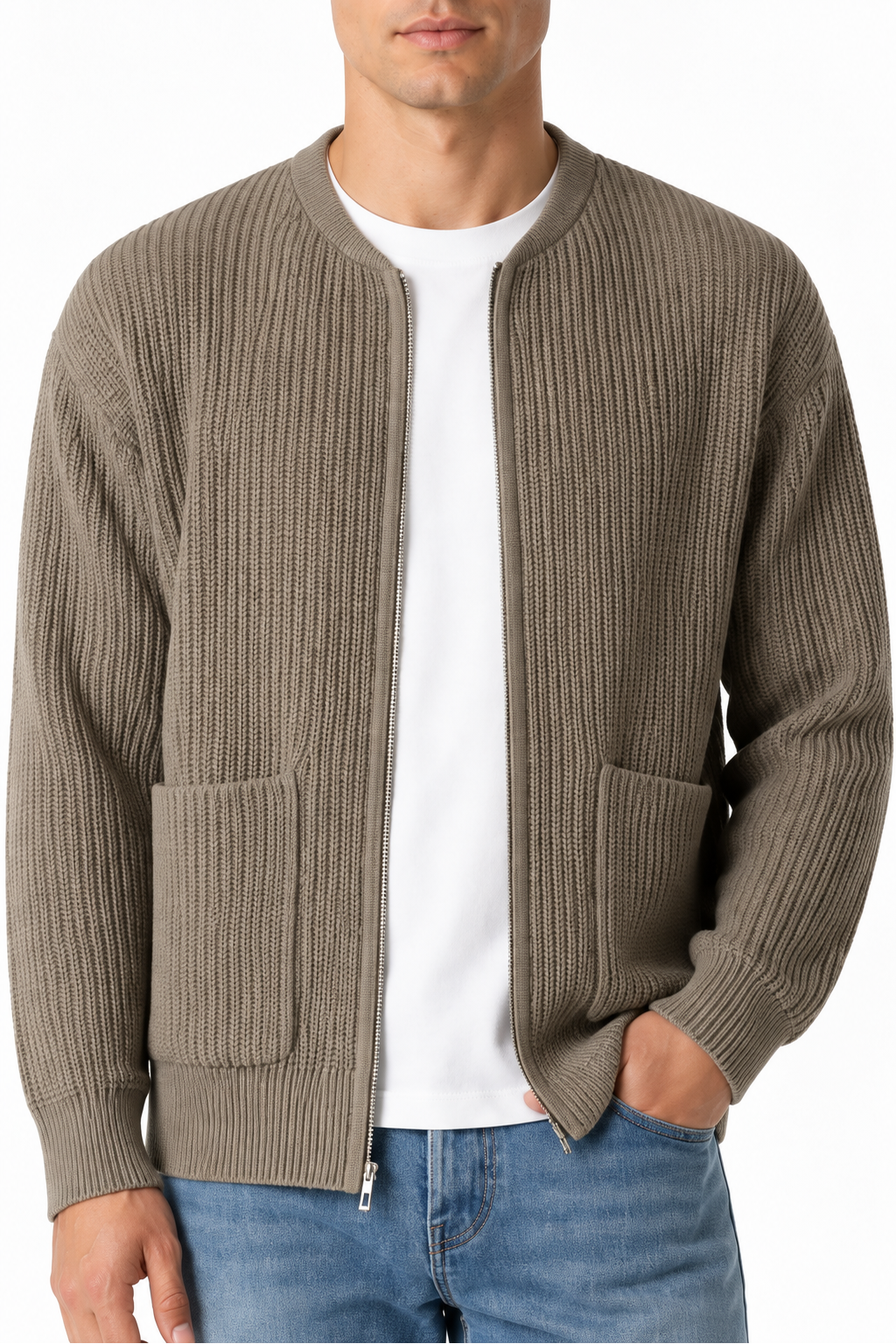 Ventorino waffle in khaki — garment and fabric detail
