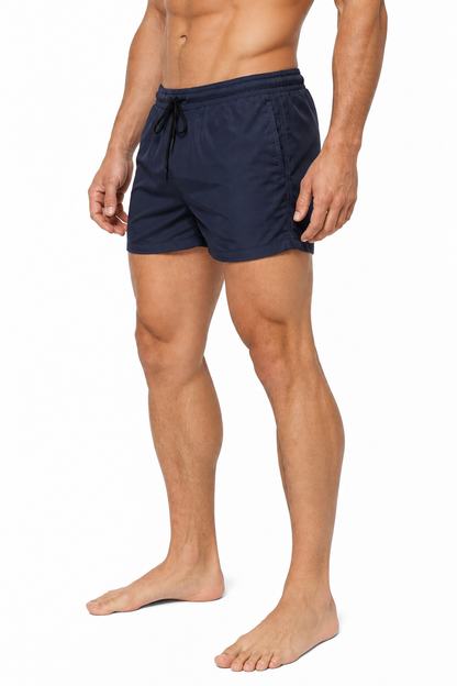 Men's Performance Shorts Lightweight Fabric Flexible Fit, Navy Blue, side view